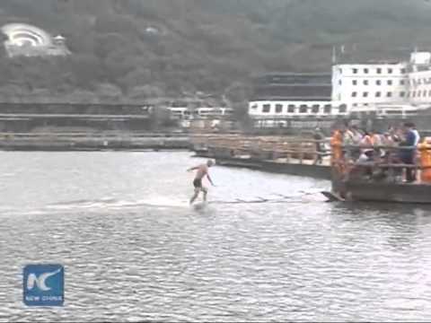 Shaolin Monk Breaks His Own World Record for Running atop Water