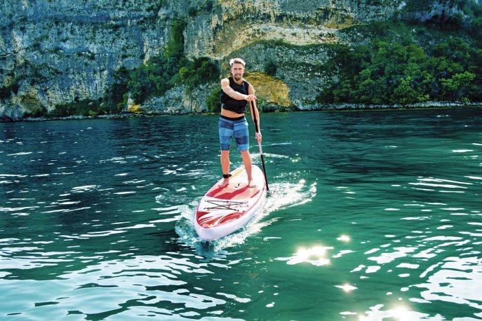 Inflatable SUP on water